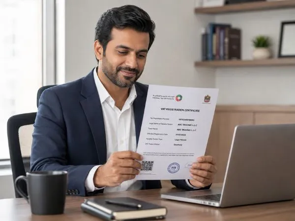 FTA VAT registration certificate — Modest Consulting Services managing UAE VAT compliance for business